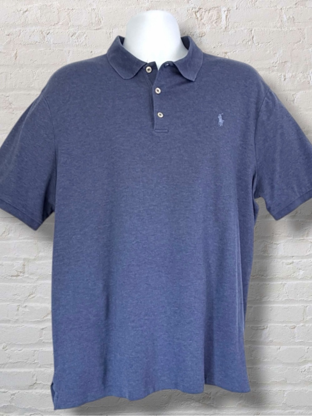 Polo Ralph Lauren Men’s XL Classic Fit Heather Blue Short Sleeve Polo Shirt Pony